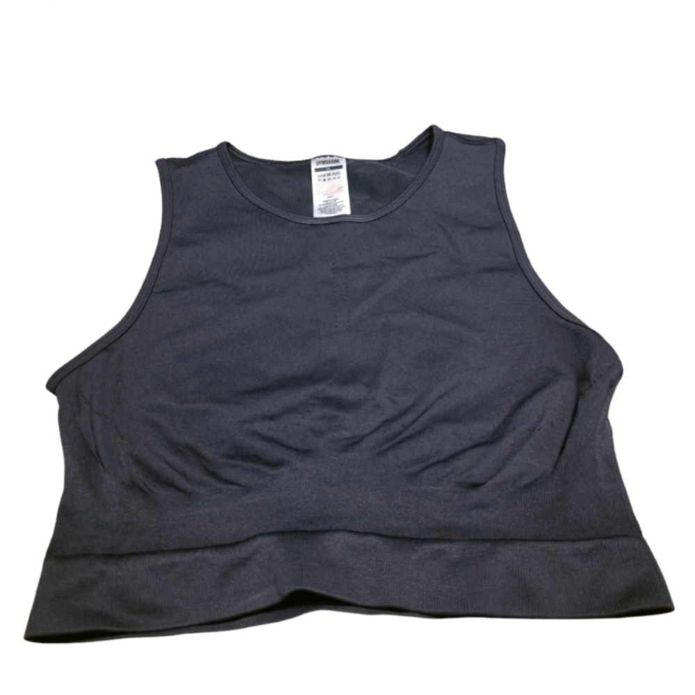 Gymshark Black Seamless Crop Tank Sculpting Athletic Top XL